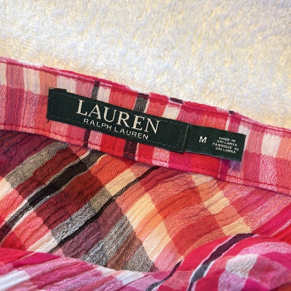 LAUREN Ralph Lauren pink plaid off shoulder blouse - Picture 10 of 11